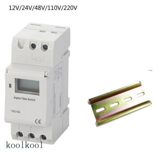 Kool THC15A สวิตช์รีเลย์ตั้งเวลาดิจิทัล LCD ตั้งโปรแกรมได้