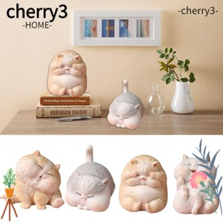 Cherry3 รูปปั้นแมวเรซิ่นน่ารัก สร้างสรรค์ สําหรับตกแต่งบ้าน ออฟฟิศ รถยนต์