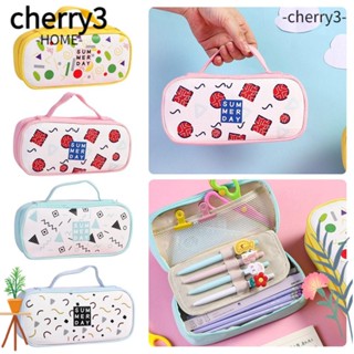 Cherry3 กระเป๋าดินสอ ผ้าแคนวาส จุของได้เยอะ ลายการ์ตูน แบบสร้างสรรค์ สําหรับนักเรียนหญิง