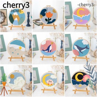 CHERRY3 ชุดสะดึงเย็บปักถักร้อย DIY สําหรับผู้เริ่มต้น ตกแต่งบ้าน งานฝีมือ