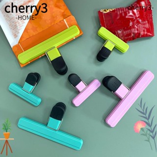 CHERRY3 6 ชิ้น คลิปพลาสติก, คลิปซีลอาหาร กันความชื้น, คลิปซีลอาหารในครัวเรือน รักษาความสดใหม่ สําหรับเก็บอาหารทอด สําหรับห้องครัว