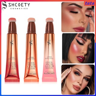 Shcoety Liquid Blush Highlighter Contour 3d Repair Volume Pen หัวฟองน้ำ Fine Flash Brighten Facial Makeup Stick (tata.th)