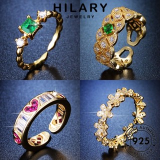 HILARY JEWELRY มอยส์ซาไนท์โกลด์ เกาหลี เครื่องประดับ ต้นฉบับ ผู้หญิง เงิน เรียบง่าย Silver แท้ แฟชั่น เครื่องประดับ แหวน 925 M073