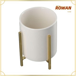 Rowans ที่วางปากกา กรอบโลหะเซรามิค ขนาดใหญ่ จุของได้เยอะ สีทอง อุปกรณ์เสริม สําหรับบ้าน