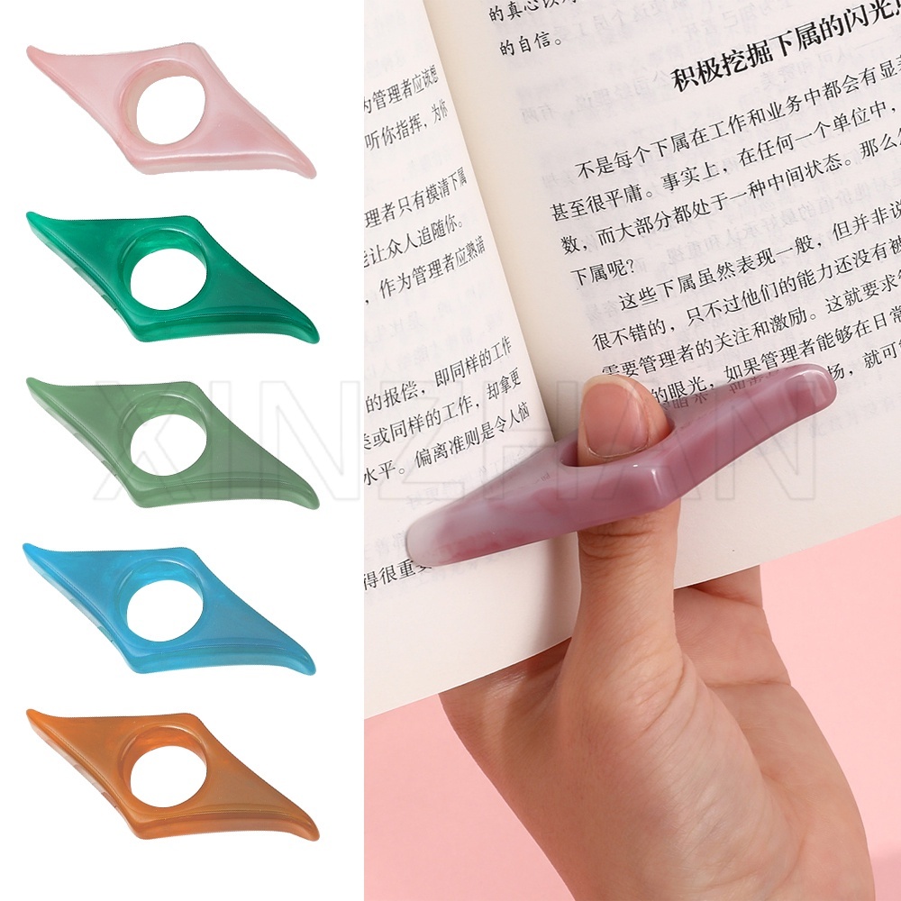 ที่เปิดหน้าหนังสือ เรซิ่น สร้างสรรค์ / ที่เปิดหนังสือ สําหรับคนรักการอ่านหนังสือ / รองรับหนังสือนิ้วหัวแม่มือที่สะดวกสบาย / แหวนนิ้วมือ น้ําหนักเบา / เครื่องเขียนนักเรียน