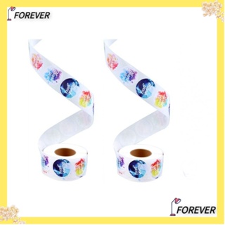 Forever สติกเกอร์ฉลาก ลายสีน้ํา มีกาวในตัว สําหรับติดตกแต่งปาร์ตี้ 2 ม้วน