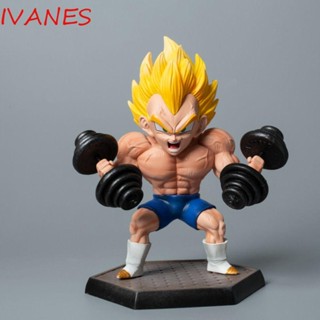 Ivanes โมเดลฟิกเกอร์ PVC รูปปั้น Vegeta Fitness Son Gohan Trunks Majin Buu สําหรับตกแต่งบ้าน