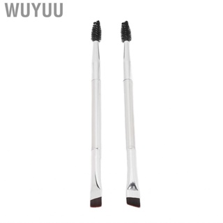 Wuyuu Spiral Eyebrow Brush  Double Ended Eyelash Portable Makeup Ergonomic Silver 2pcs Soft Hair for Party