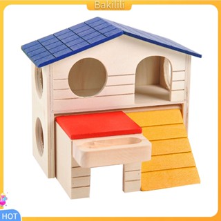 {Bakilili} บ้านไม้สองชั้น สําหรับหนูแฮมสเตอร์ กระรอก วิลล่า
