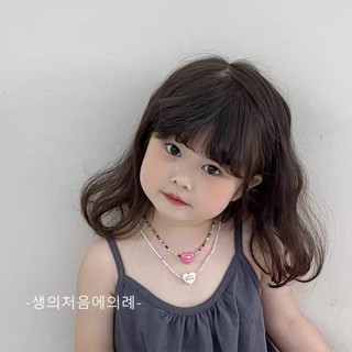 PRETTY BABY🧸พร้อมส่ง🧸สร้อยคอลูกปัด หัวใจแฟชั่นปรับขนาดได้ สำหรับเด็กผู้หญิง(855)