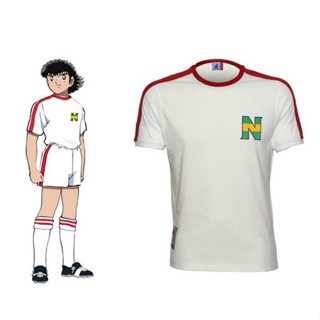 เสื้อกีฬาแขนสั้น ลายทีมชาติฟุตบอล Captain Tsubasa Nankatsu สีขาว