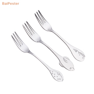 [BaiPester] ส้อมสเตนเลส 304 รูปปลาโลมา 3D สไตล์ตะวันตก สําหรับเด็ก