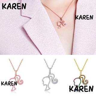 Karen สร้อยคอโซ่ จี้เพทาย เครื่องประดับ สําหรับตุ๊กตาบาร์บี้ DIY