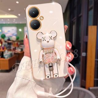 เคสโทรศัพท์มือถือ แบบนิ่ม ลายหมีน่ารัก พร้อมสายคล้อง สําหรับ VIVOY78 VIVOY27 VIVOY02T VIVO Y78 Y27 Y02T 5G 4G