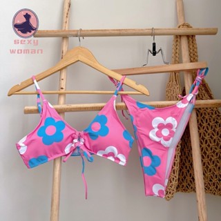 Flower bikini บิกินี่สายฝอรุ่น ลายดอกไม้น่ารักมากๆ ยอดฮิต ปั๊วเป๊ะปังเลยค่ารุ่นนี้