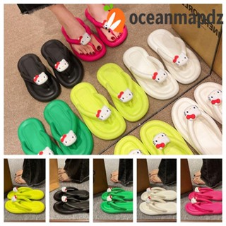 Oceanmapdz KT รองเท้าแตะ EVA ประดับโบว์ กันน้ํา สีสดใส สําหรับอาบน้ําแมว