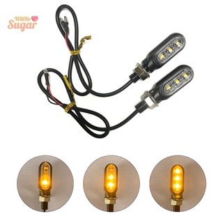 [WillBesugarT] หลอดไฟเลี้ยว 12V Led 3 ดวง ทรงวงรี สีเหลืองอําพัน อุปกรณ์เสริม สําหรับรถจักรยานยนต์ 2 ชิ้น