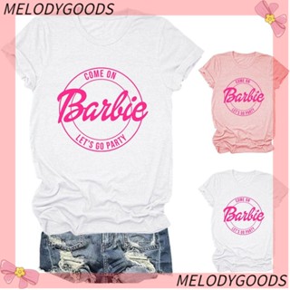 Melodg เสื้อยืดแขนสั้น คอกลม ผ้าฝ้าย ลาย Come on Dear แฟชั่น สําหรับตุ๊กตาบาร์บี้