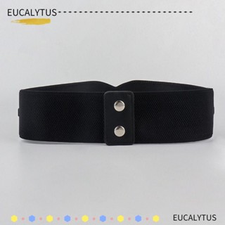 Eutus เข็มขัดหนัง PU ยืดหยุ่น สีพื้น สําหรับตกแต่งเสื้อผ้า