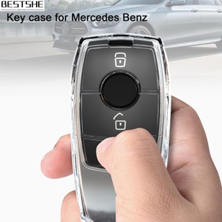 เคสกุญแจรีโมทรถยนต์ แบบใส กันตก สําหรับ Mercedes