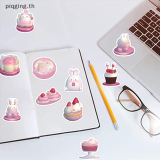 Piqging สติกเกอร์ ลายกราฟฟิตี้ กระต่ายพุดดิ้งน่ารัก สีชมพู DIY สําหรับตกแต่งกระเป๋าเดินทาง สเก็ตบอร์ด 49 ชิ้น