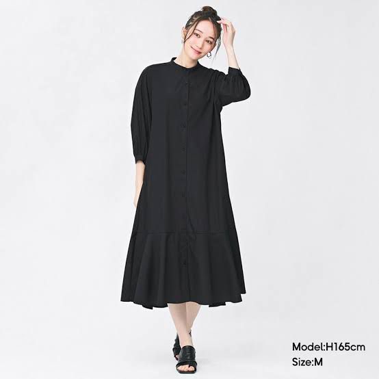 R*JECT GU BY UNQ เดรสเชิ้ตคอปกวง