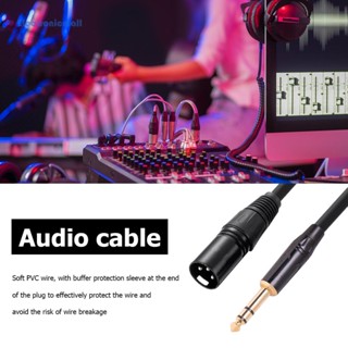 [ElectronicMall01.th] สายเคเบิลแจ็คเชื่อมต่อไมโครโฟน XLR ตัวผู้ 6.35 มม. 1/4 นิ้ว เป็น XLR ชุบทอง สําหรับไมโครโฟน ลําโพง