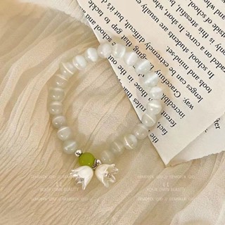 พร้อมส่ง สร้อยข้อมือโอปอล ลายดอกลิลลี่ หวานแหวว ของขวัญ สําหรับแฟนสาว