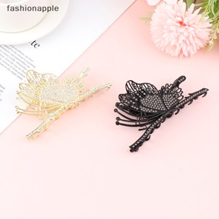 [fashionapple] ใหม่ พร้อมส่ง คลิปหนีบผม โลหะ รูปผีเสื้อ ประดับเพชร