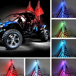 เสาอากาศนําทาง พร้อมธงไฟ LED RGB พร้อมรีโมตคอนโทรล สําหรับ Jeep [Yotome.th]