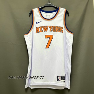 【คุณภาพสูง】ใหม่ ของแท้ NBA New York Knicks สําหรับผู้ชาย #7 เสื้อกีฬาแขนสั้น ลายทีม Carmelo Anthony Association Edition สีขาว