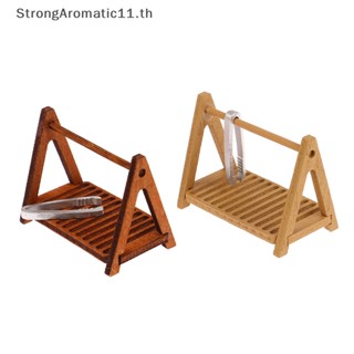 Strongaromatic ชั้นวางขนมปังจิ๋ว พร้อมคลิปหนีบ 1:12 สําหรับตกแต่งบ้านตุ๊กตา 1 ชุด