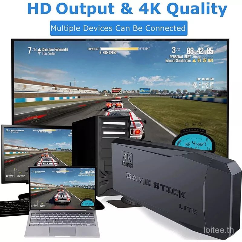 เกมส์ต่อทีวี game stick เกม HDMI 4K เครื่องเล่นเกมย้อนยุค ที่จับเกมบลูทูธ 32Gb 64Gb  ในตัวมี 10,000 เกมส์ต่อทีวี เกม