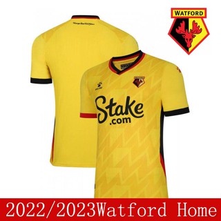 เสื้อกีฬาแขนสั้น ลายทีมชาติฟุตบอล Watford 2022-2023 ชุดเหย้า พลัสไซซ์ สําหรับผู้ชาย และผู้หญิง