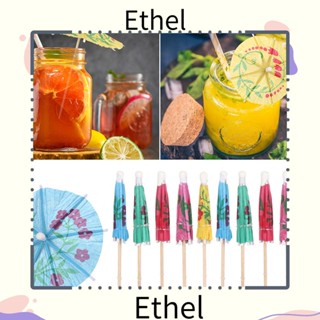 Ethel1 ร่มไม้ ขนาดเล็ก สําหรับตกแต่งปาร์ตี้ค็อกเทล ขนมขบเคี้ยว 20 ชิ้น