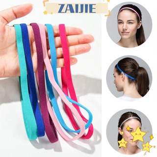 Zaijie24 ยางรัดผม แบบยืดหยุ่น เครื่องประดับผม สีแคนดี้ ยางรัดผม กันเหงื่อ