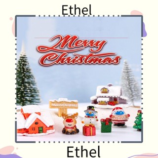 Ethel1 กล่องของขวัญเรซิ่น รูปปราสาทหิมะ ขนาดเล็ก สําหรับตกแต่งบ้านตุ๊กตา ต้นคริสต์มาส