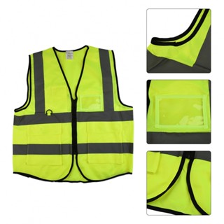 ⚡NEW 8⚡Safety Vest 100% Polyester Knitted Fabric Easy To Clean Reflective Jacket