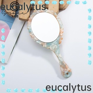 Eucalytus1 กระจกแต่งหน้า ทรงกลม แบบพกพา คุณภาพสูง พร้อมที่จับ