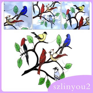 [szlinyou2] โมบายแขวนหน้าต่าง ลายนก สีรุ้ง สําหรับตกแต่งบ้าน และสวน