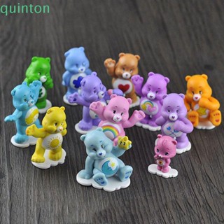 Quinton โมเดลตุ๊กตาหมีสีรุ้ง 12 ชิ้น ต่อชุด สําหรับเก็บสะสม