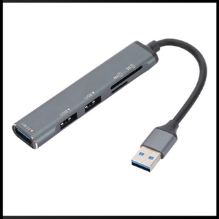 Zevaret อะแดปเตอร์ฮับ USB 1 USB 3.0 2 USB 2.0 พร้อมการ์ดรีดเดอร์ TF SD สําหรับแล็ปท็อป เดสก์ท็อป