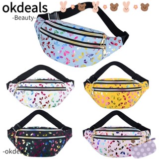 Okdeals กระเป๋าคาดเอวแฟชั่น สีสันสดใส กระเป๋าคาดเอว ใส่โทรศัพท์มือถือ