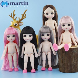 Martin BJD ตุ๊กตาเจ้าหญิง 3D ผมยาว 16 ซม. 1/12 DIY สําหรับเด็กผู้หญิง