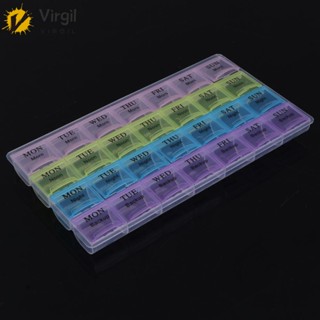 [Virgil.th] กล่องตลับยา 28 ช่อง แบบพกพา สําหรับเดินทาง