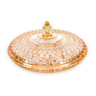 AjuShop-AILO จานขนมพร้อมฝาปิดอะคริลิค 31.5x12ซม. METIS-02 สีส้ม