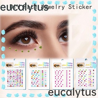 Eucalytus1 สติกเกอร์เพชร พลอยเทียม ออกแบบพิเศษ สําหรับติดตกแต่งใบหน้า อายแชโดว์ แต่งหน้า ปาร์ตี้ วันหยุด DIY