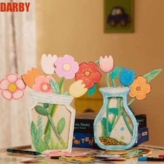 Darby แจกันระบายสีกระดาษ ลายดอกไม้ สร้างสรรค์ DIY สําหรับเด็ก ผู้ปกครอง