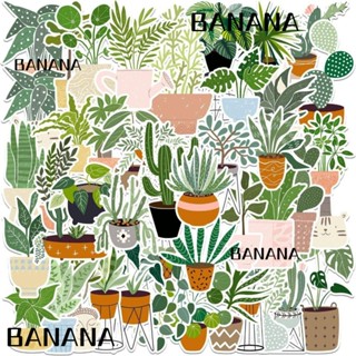 Banana1 สติกเกอร์ PVC ลายพืชน่ารัก สีเขียว สําหรับตกแต่ง DIY 132 ชิ้น