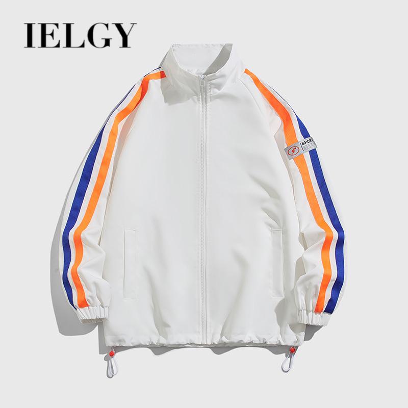 IELGY ทุกการแข่งขันลําลองยืนปกลายแจ็คเก็ตอินเทรนด์ผู้ชาย